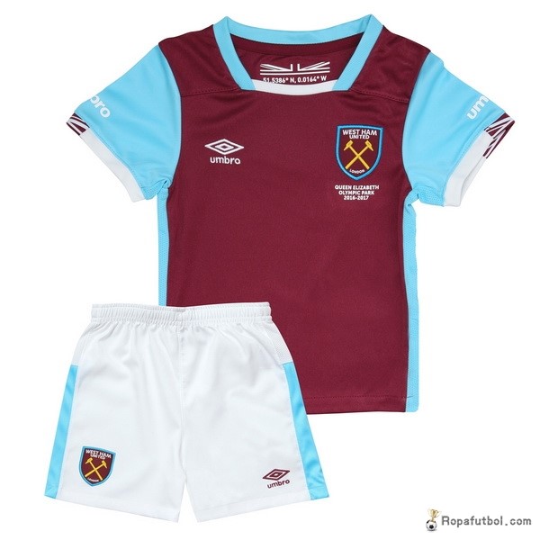 Camiseta West Ham United Replica Primera Ropa Niños 2016/17 Rojo